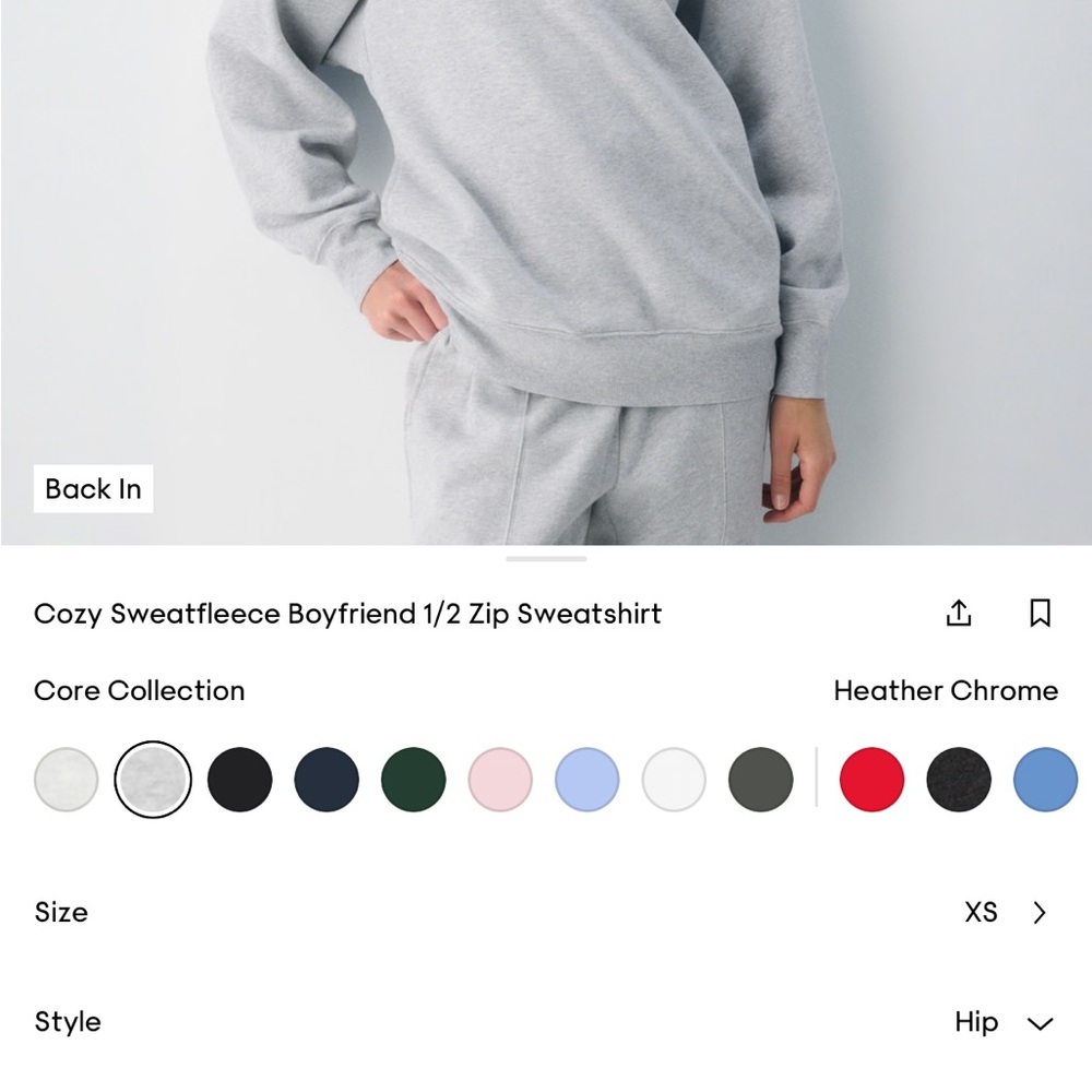 Aritzia Heather Chrome Zip-Up Sweater